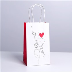 Пакет подарочный крафтовый «Love», 12 × 21 × 9 см