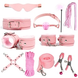 Эротический БДСМ набор Оки- Чпоки, розовый, 11  предметов