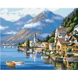 Картина по номерам "Альпийская деревня" 50х40см