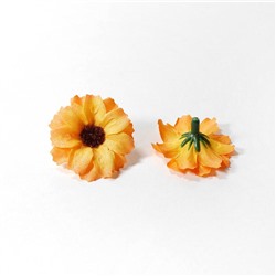 Головки цветов Ромашка с блестками 3, 5см SF-606 оранжевый 15-534