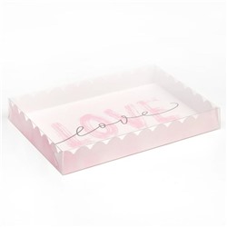 Коробочка для печенья с PVC крышкой "Нежная любовь", 22 х 15 х 3 см