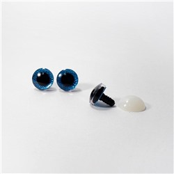Глазки с искоркой 12мм 5 пар голубой (А1)