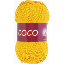 Coco 3863 100%мерсеризованный хлопок 50г/240м (Индия),  желтый