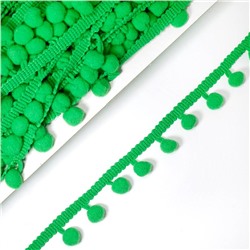 Тесьма декоративная Помпоны 10мм 18.28м 25 зеленый