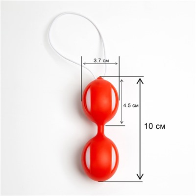 Вагинальные шарики Оки- Чпоки, смещен центр тяжести, 10 х 3,7 х 4,5 см, красный