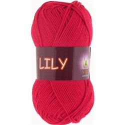 Lily 1613 100%мерс.хлопок 50г/125м. (Индия),  красный