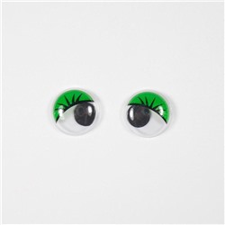 Глазки бегающие клеевые с ресницами 20мм зеленый (О2)