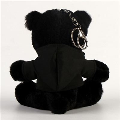 Мягкая игрушка «Чёрный медведь» на брелоке, 15 см