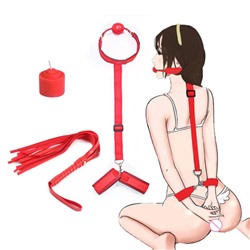 Эротический БДСМ набор Оки- Чпоки "Плохая девочка", 3 предмета, красный