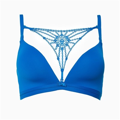 Комплект женский (топ/трусы), цвет синий, размер 80В