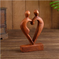 Сувенир дерево "Пара Сердце" коричневый цвет 20х10х3 см
