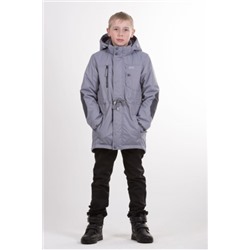 Детская куртка-парка для мальчика весна/осень КМ-002 (серый)