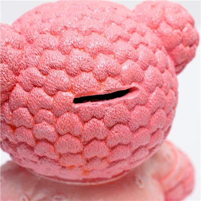 Копилка "Мишка плюшевый" розовый, 11х12х15см
