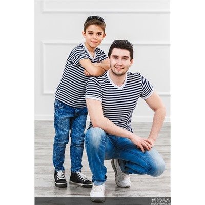 Комплект футболок  в стиле family Look для всей семьи "Матроски" М-287