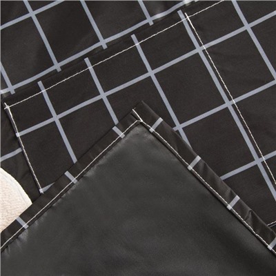 Фартук Доляна с карманами в клетку цв.черный, 70*65 см, 100% п/э