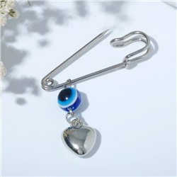Булавка-оберег "Формула любви", 3см, цвет синий в серебре