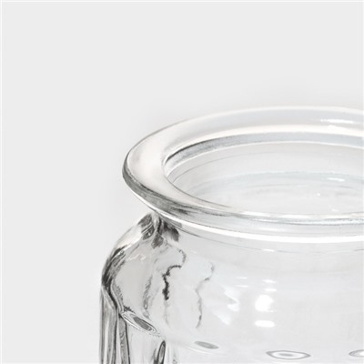 Банка стеклянная для сыпучих продуктов с керамической крышкой Доляна «Голубки», 500 мл, 11×17 см