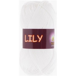 Lily 1601 100%мерс.хлопок 50г/125м. (Индия),  белый