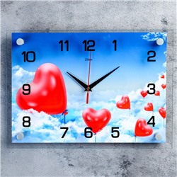 Часы-картина настенные, серия: Люди, "Воздушные сердца", 25х35  см