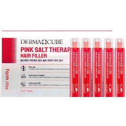 FarmStay Derma Cube Pink Salt Therapy Hair Filler Филлер для волос с розовой гималайской солью, 13 мл