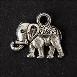 Декор для творчества металл Индийский слон 1.3х1.2см 15шт серебро 3776630