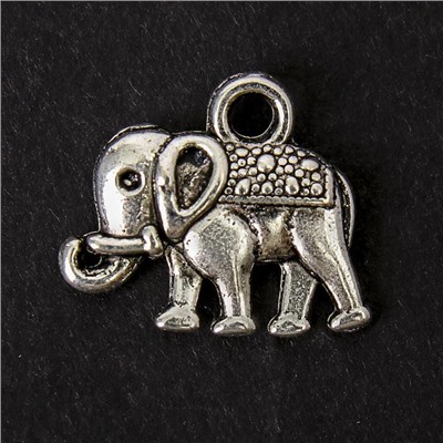 Декор для творчества металл Индийский слон 1.3х1.2см 15шт серебро 3776630
