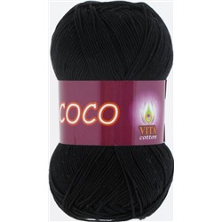 Coco 3852 100%мерсеризованный хлопок 50г/240м (Индия),  черный