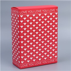 Коробка складная «Сердца», 22 × 30 × 10 см
