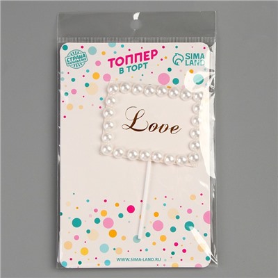 Топпер «Любовь», прямоугольник с бусинами