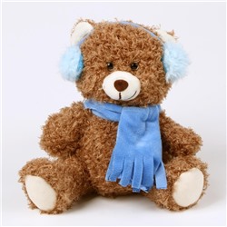 Мягкая игрушка «Медведь», зимний, 16 см, цвет коричневый