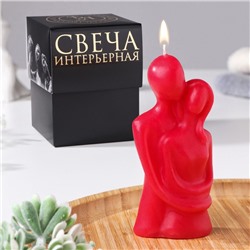 Свеча фигурная в подарочной коробке "Влюбленные", 12 см, красная