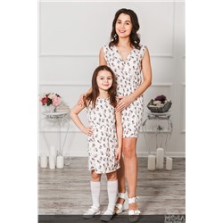 Комплект платьев для мамы и дочки "Совушки" М-284