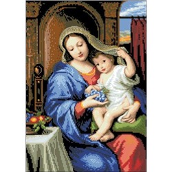 Канва с рисунком И-019 Богоматерь с младенцем 42, 5х57, 5,  486201