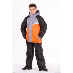 Зимний детский костюм М-181 (оранж-серый-черный)