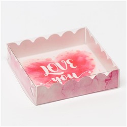 Коробочка для печенья с PVC крышкой, "Любовь", 12 х 12 х 3 см