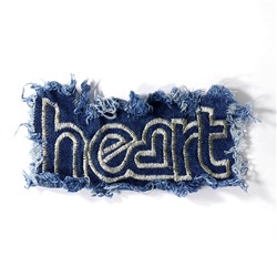 Аппликации пришивные джинсовые Heart 14х6см 10шт синий