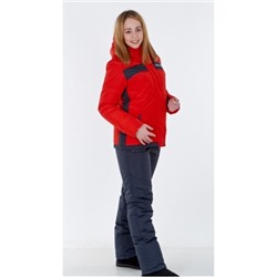 Зимний женский костюм М-132 (графит/красный)