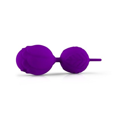 Вагинальные шарики Оки- Чпоки, смещен центр тяжести,11 х 3,2 х 3,2 см, с петлей, фиолетовый
