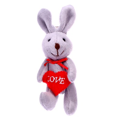 Мягкая игрушка «Кролик с сердцем», на брелоке, цвета МИКС