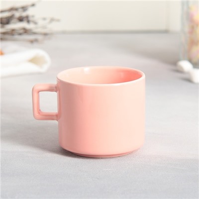 Чайная пара Love розовая, кружка 150 мл, блюдце 17.5х8 см