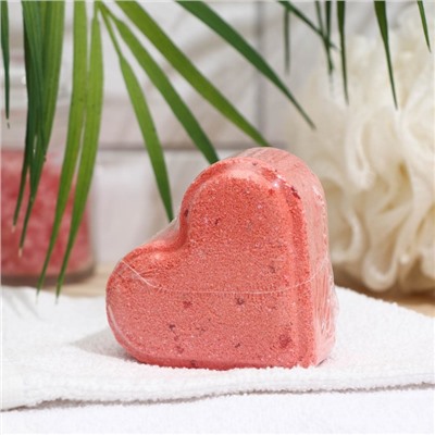 Бомбочка для ванны WEIS Бурлящее сердечко «Розовый персик», 110 г