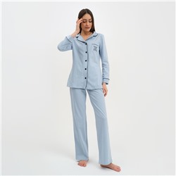 Пижама женская (рубашка и брюки) KAFTAN Love размер 40-42, цвет голубой
