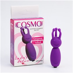 Вибратор мини COSMO Woman, с усиками, на батарейках, 85 х 24 мм, фиолетовый
