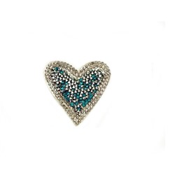 Термоаппликация «Сердце голубое», размер 5x4,5 см
