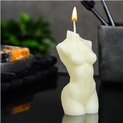 Фигурная свеча "Торс женский хрусталь" молочная, 10см