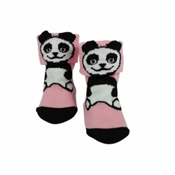 Хлопковые детские носки с принтом " SMOLICEK 01A77 " панда розовые р:1-6мес
