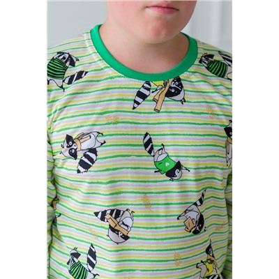 Пижама подростковая из джемпера и брюк из кулирки Локки зеленый