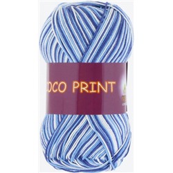 Coco print 4659 100%мерсеризован хлопок 50г/240м (Индия),  синий меланж