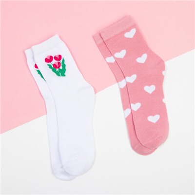 Набор женских носков KAFTAN "Расцветай“ 2 пары, размер 36-39 (23-25 см)