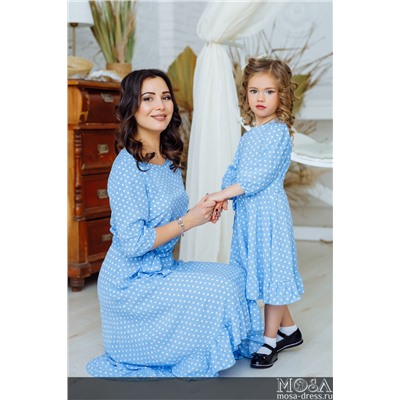 Комплект платьев из штапеля для мамы и дочки "Мари" М-2158